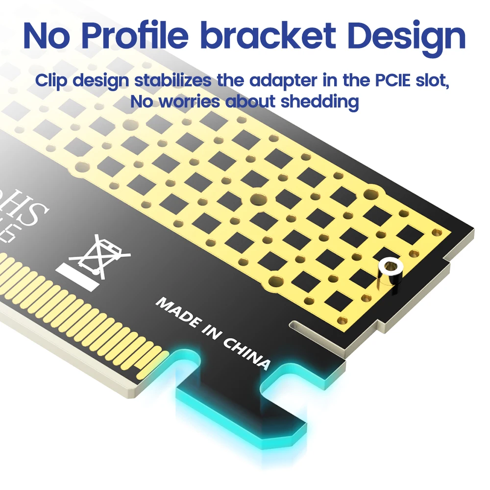 JEYI M.2 NVME to PCIe 4.0 x16 Adapter M.2 NVMe SSD to PCI-e 4.0 Expansion Card Supports 2280/60/42/30 Solid State Drives