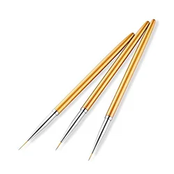 Acrylic French Stripe Nail Art Liner Brushes Set - 3D Tips (Yellow)