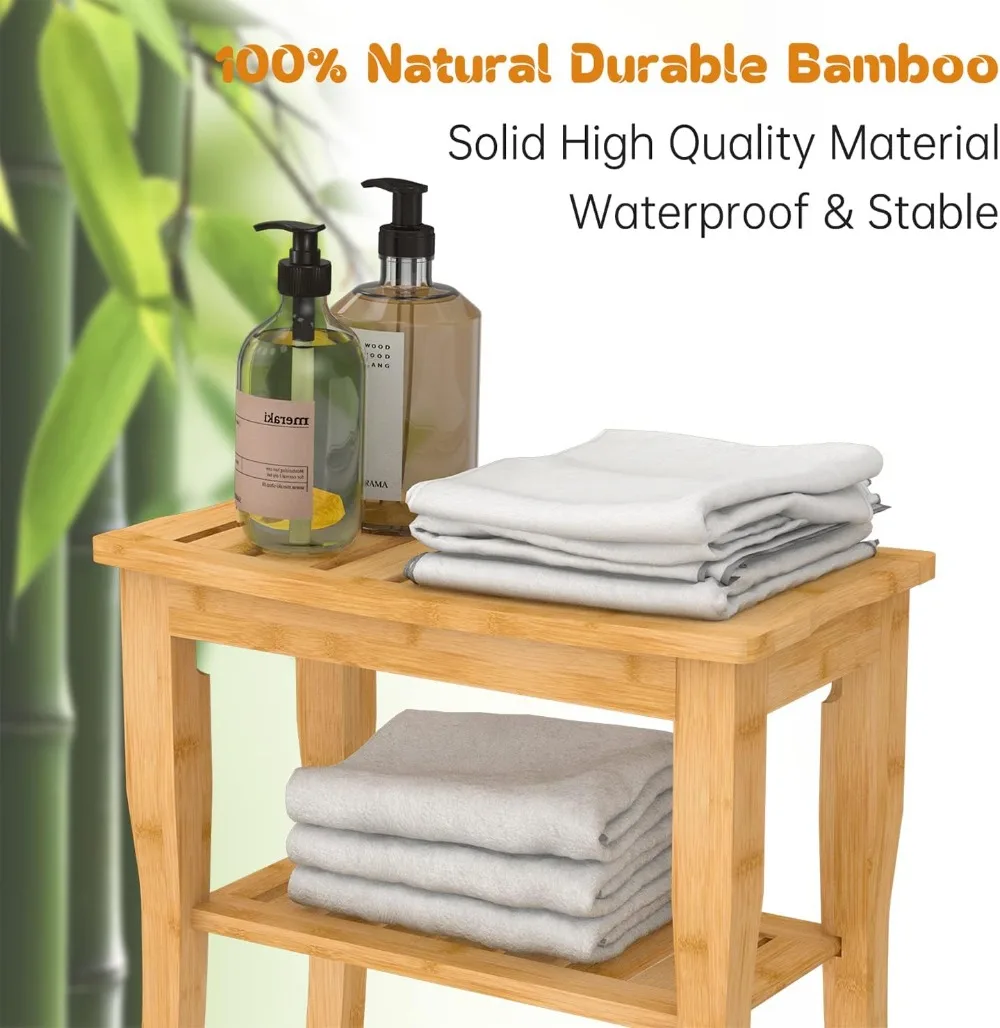 Bamboo Hanging Shower Caddy, Natural & Waterproof Bamboo Shower Rack w -  AliExpress