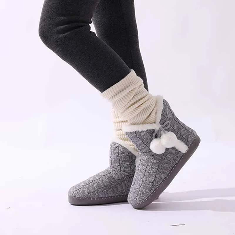Women Plush Cotton Boots Winter Warm Comfortable