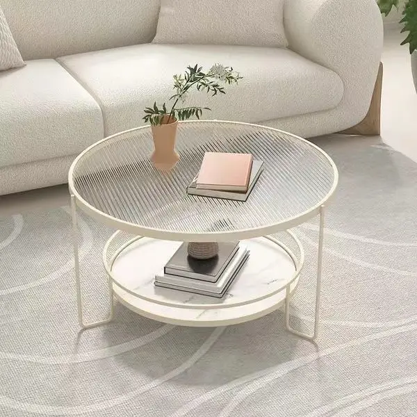 Small round white coffee table discount