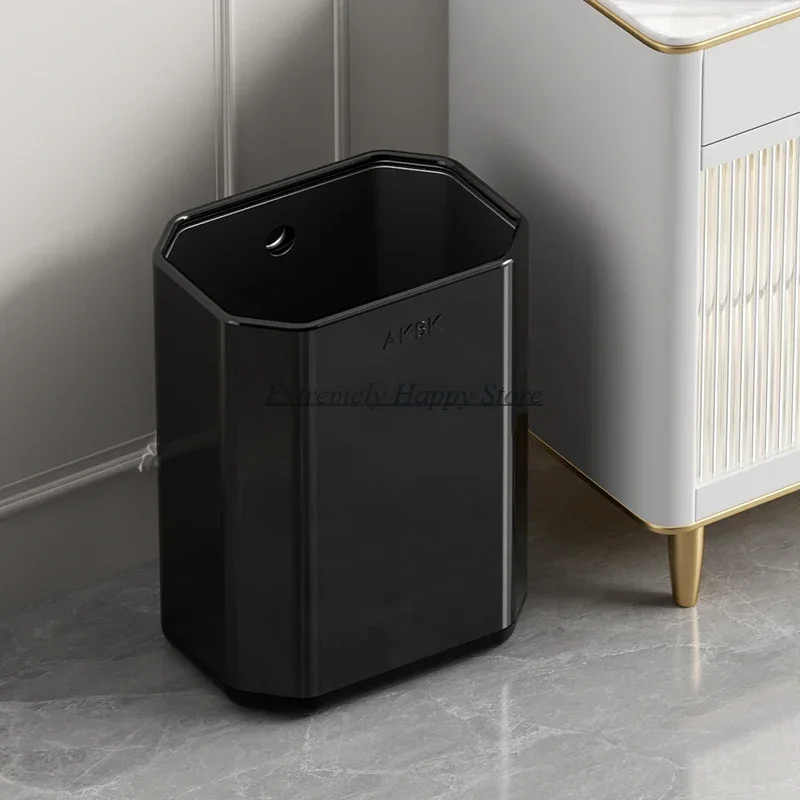 

Stainless Steel Desk Trash Can Office Decor Recycle Black Bathroom Large Trash Can Diaper Toilet Bin Poubelle Garbage Collector