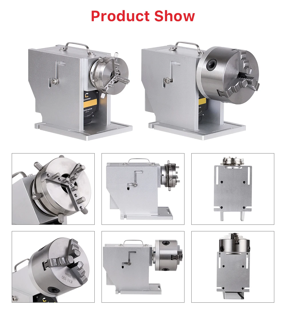 Ultrarayc Rotary Befestigung B Serie Gerät Leuchte Greifer Drei-Backenfutter Rotary Arbeitstisch für Laser Kennzeichnung Teile Maschine – Detail 13