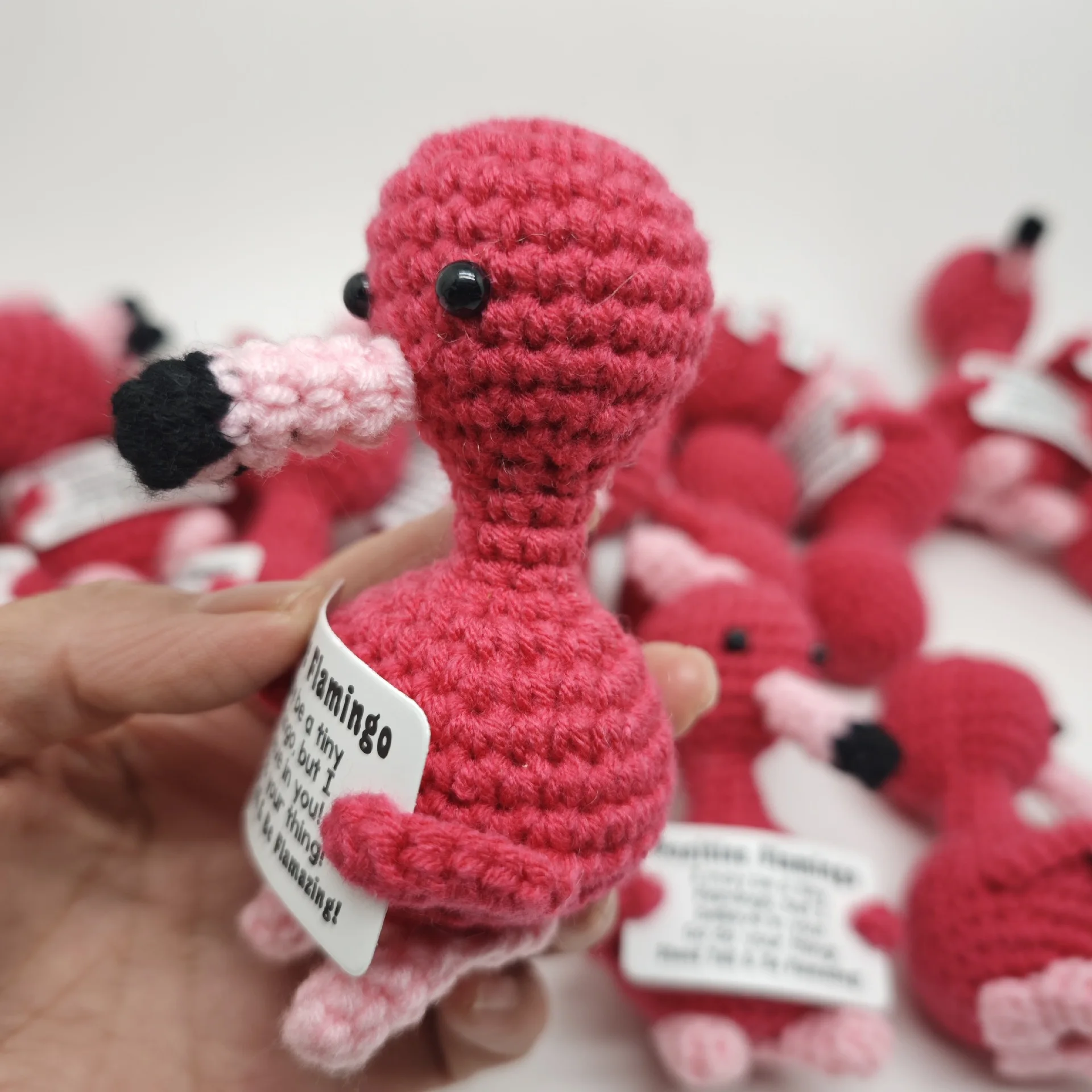 Flamingo Gift TOYMIS Crochet Flamingo, Hawaii Beach Positive Knitted Flamingo Flamingo Gifts