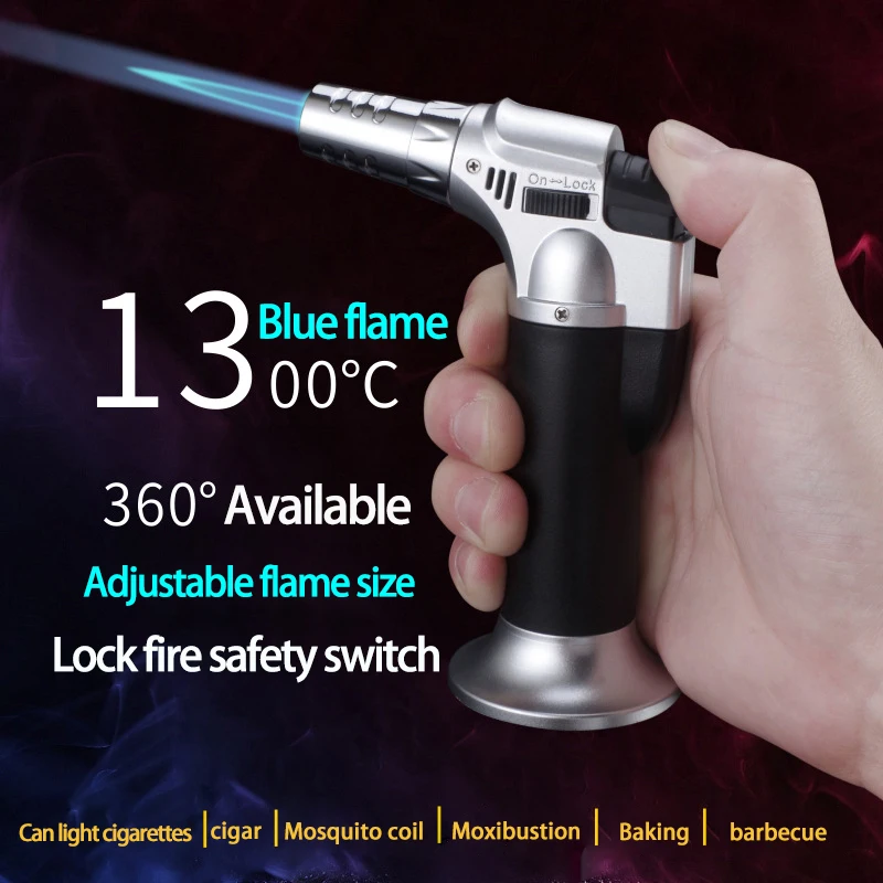 

Butane Gas Lighter Refillable Adjustable Flame Lighter Chef Cooking Torch Outdoor Windproof BBQ Ignition Picnic Survival Tool