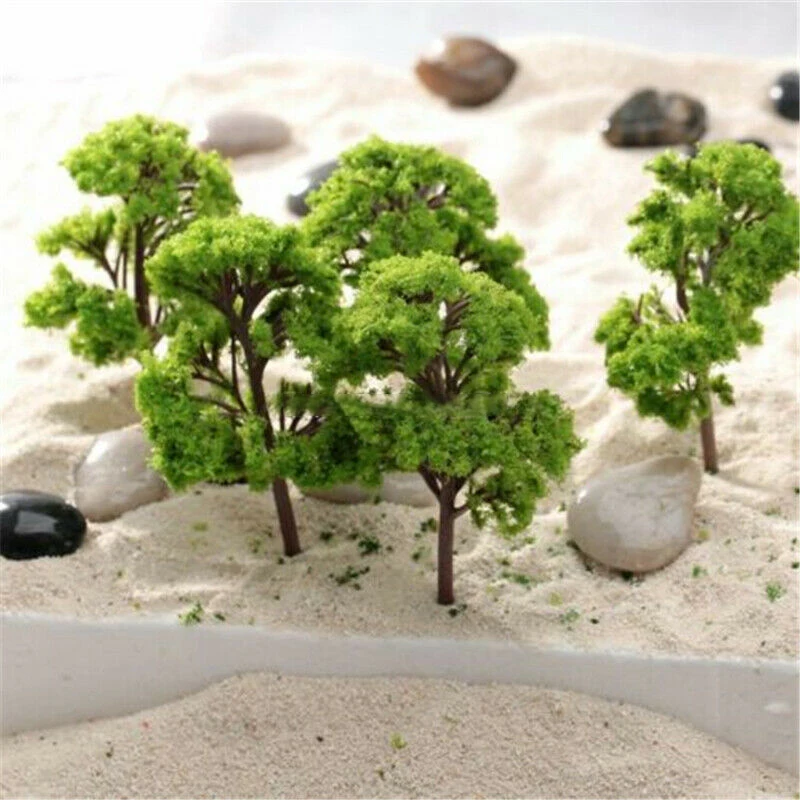 Model Trees 10Pcs 4CM Train Railroad Layout Diorama Wargame Scenery Miniature Tree Decoration Building Landscape Accessories