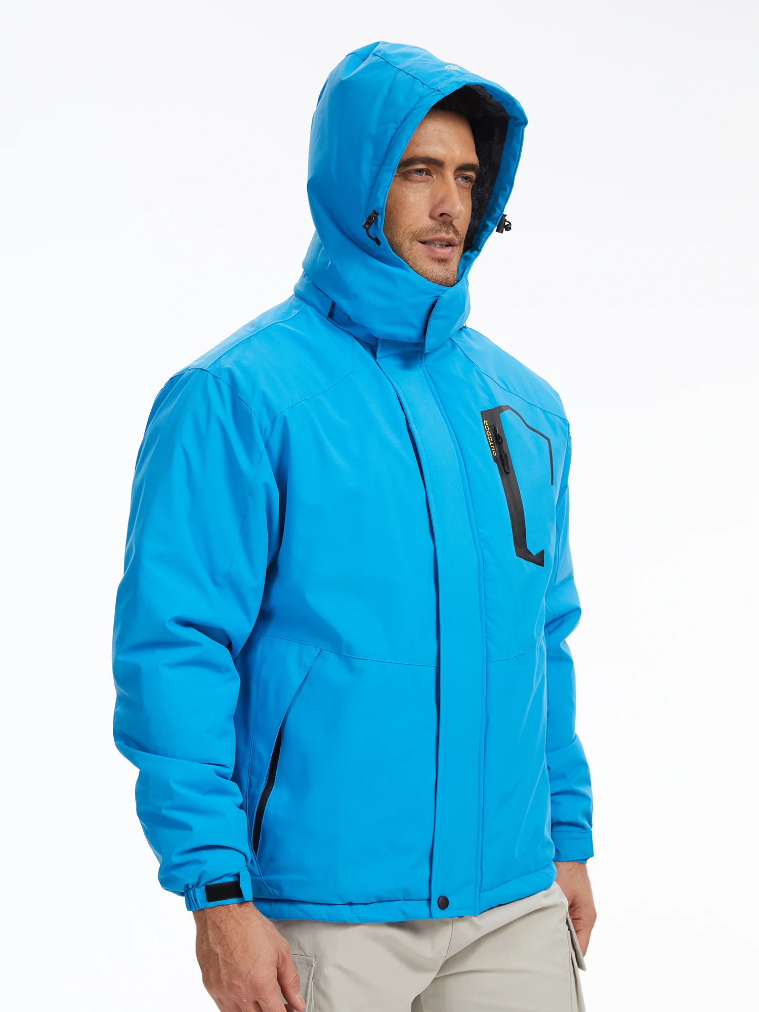Wasserdichte Ski-Snowboard-Jacke für Herren, Winter, winddicht, Schnee, dicke Jacke, Mantel mit Innenbrusttaschen für Outdoor-Camping-Ski – Detail 19