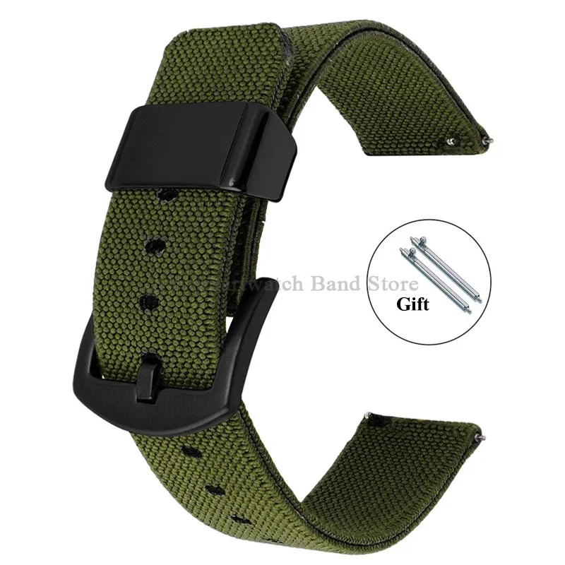 Durable Nylon Canvas Strap Wristband - Sporty Quick-Release Accessory