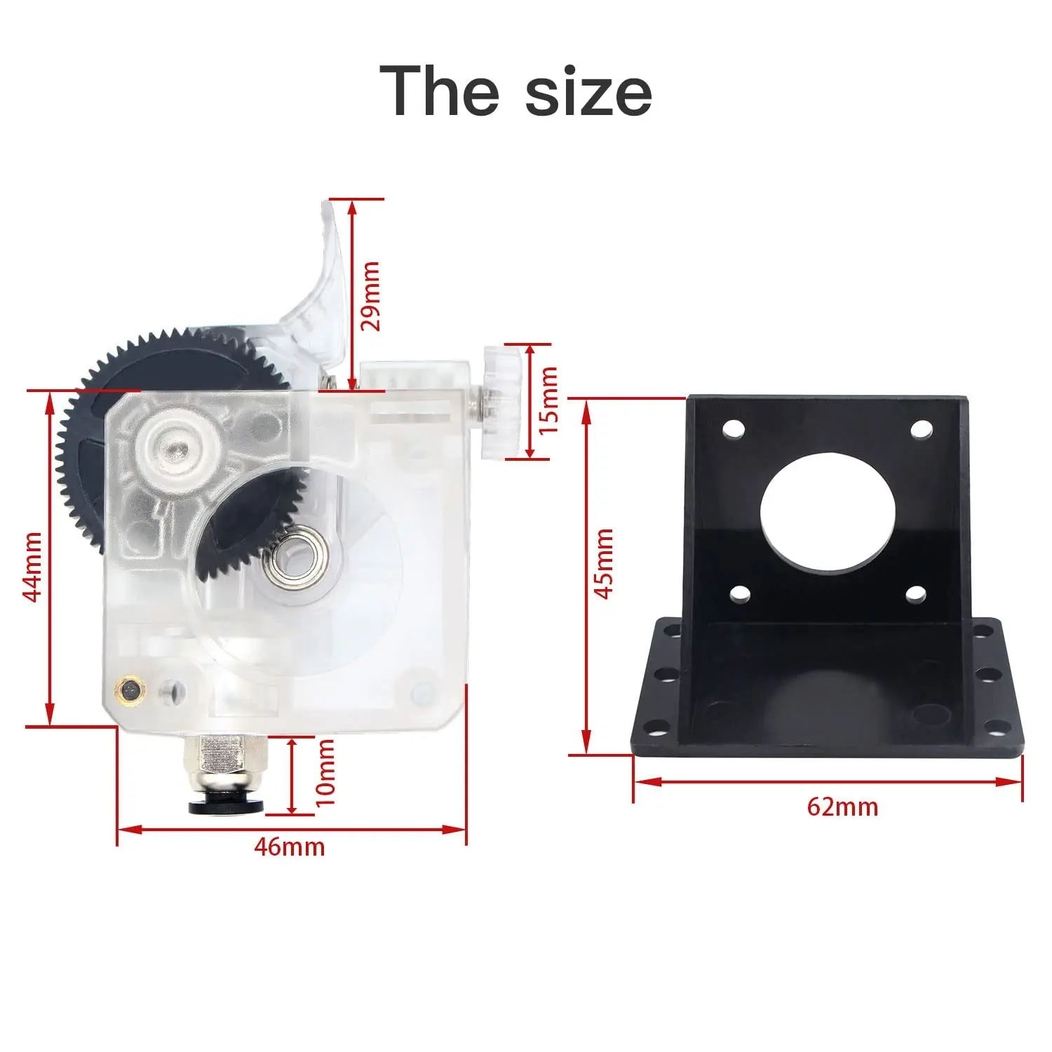 Extrusora Titan para V6 Hotend j-head Bowden, soporte de montaje, filamento de 1,75mm, piezas de impresora 3D sin Motor, piezas de extrusora Titan