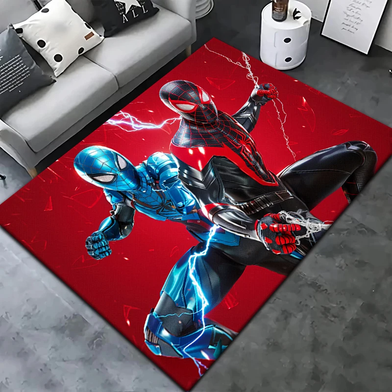 Spider Man HD Printed Carpet for Living Room Decoration Bedroom Picnic Camping Kitchen Entrance Door Mat Crawling Rug