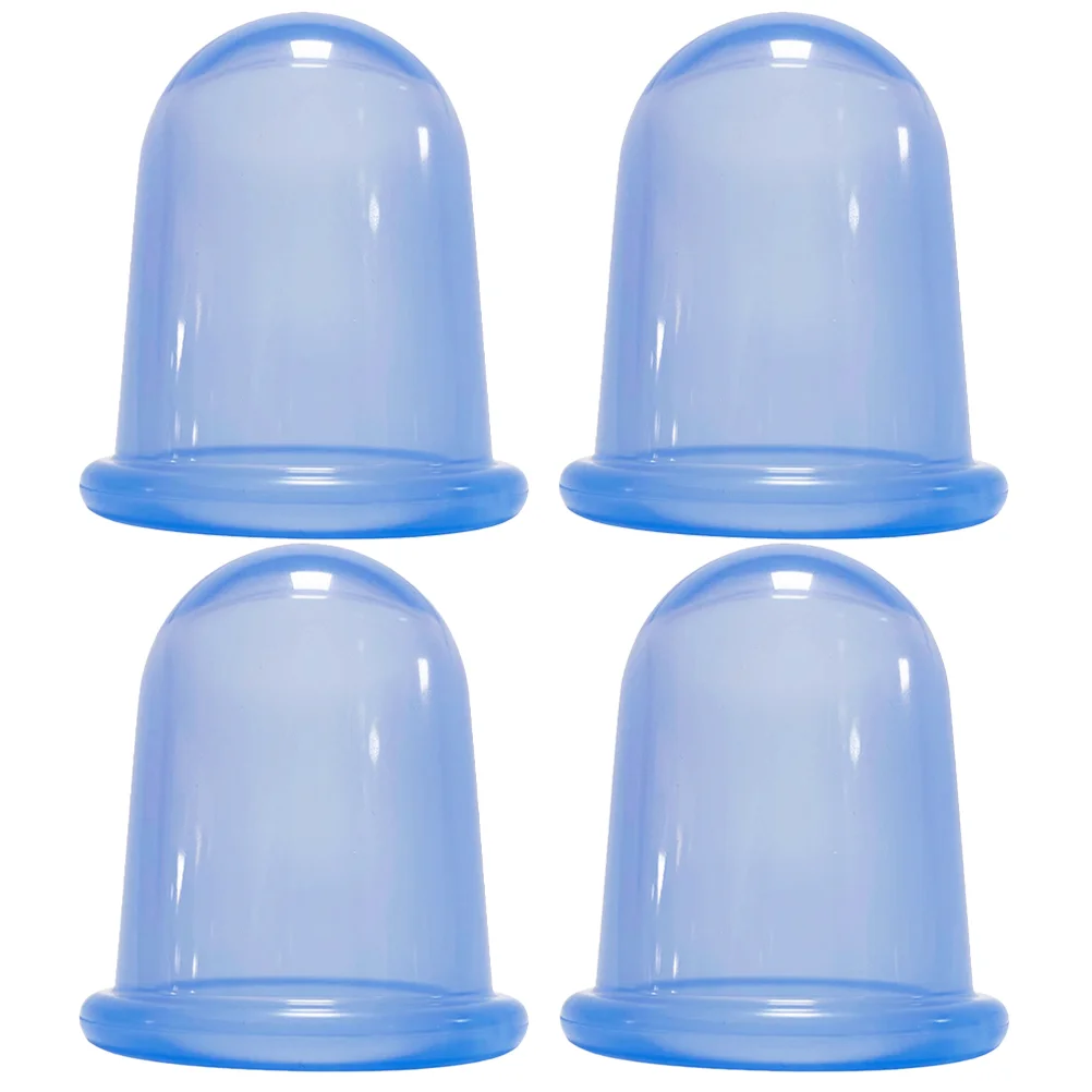 

4 Pcs Silicone Cupping Massage Vacuum Device 4pcs (Blue) Therapy Cups Relax Suction Anti Cellulite for Body Massager Silica Gel