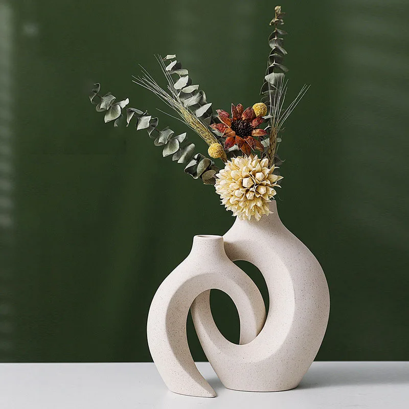 

Nordic ins Minimalism Home Decor small vase ceramic vases for decoration coffee table Dried Flower vase dining table decorative