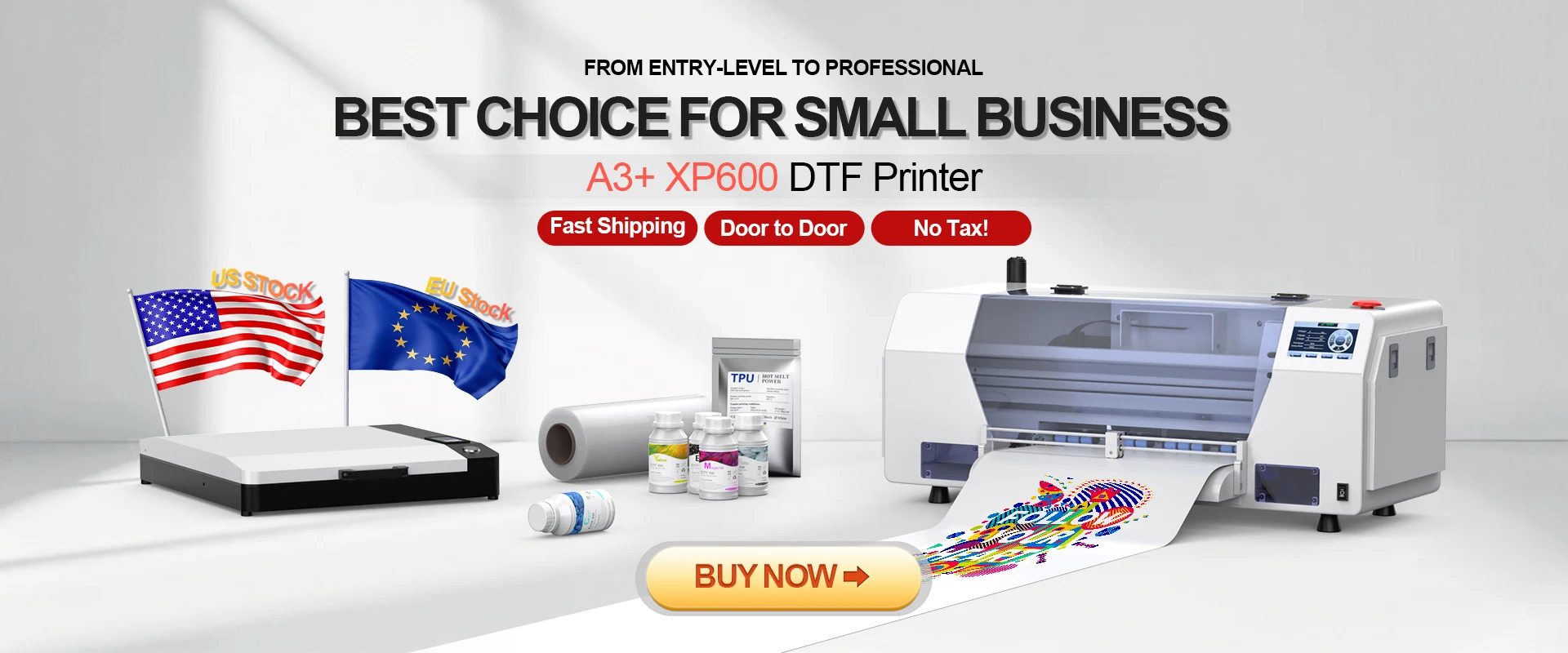 US Stock A3+ XP600 DTF Printer Directly to Film Transfer Printer For Clothes textile T shirt Printing Machine impressora dtf a3