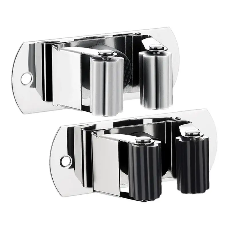 

Mop Hanger Mop And Broom Holder Non-slip Heavy Duty Stainless Steel Wall Mount Garage Organization And Storage Utility Rack