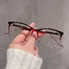 TR90 Anti Blue Light Cat Eye Reading Glasses Women Luxury Optical Computer Eyewear Female Ultralight Double Color Frame Glasses 3