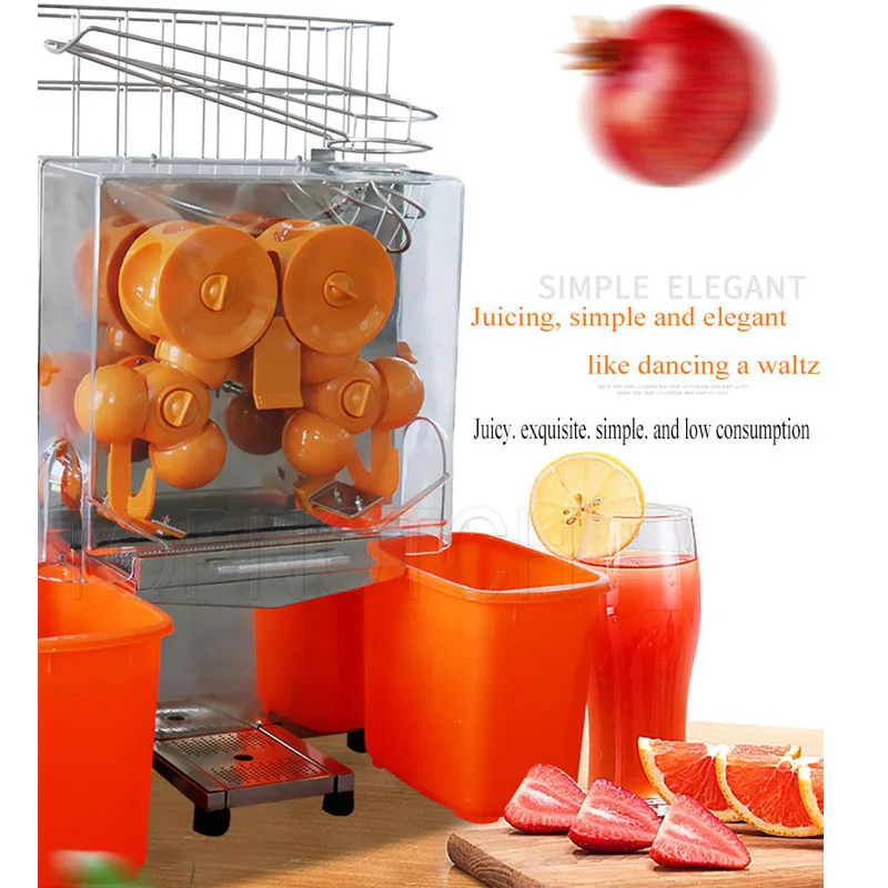 Hot Sale Automatic 120w Orange Juicer Squeezer Machine Electric 220v Industrial Lemon Juice Extractor With 2 Trash Can 3