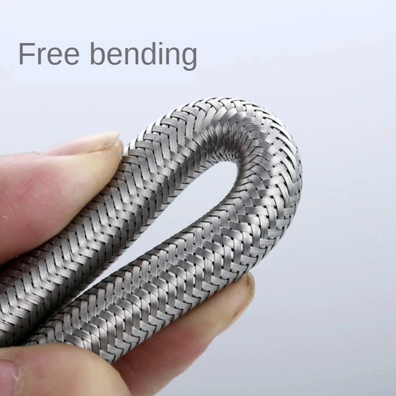 Plumbing Hose Water Pipe Plumbing Supply Hose 304 Stainless Steel Braided Hose Water Heater Toilet Faucet Connection High Pressure Explosion-proof Water Inlet Hose Household
