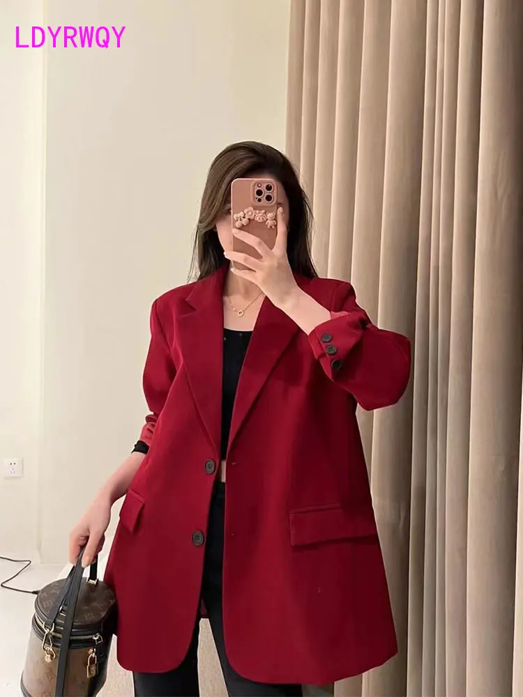 Spring suit women\'s 2022 new spring and autumn style small casual red coat