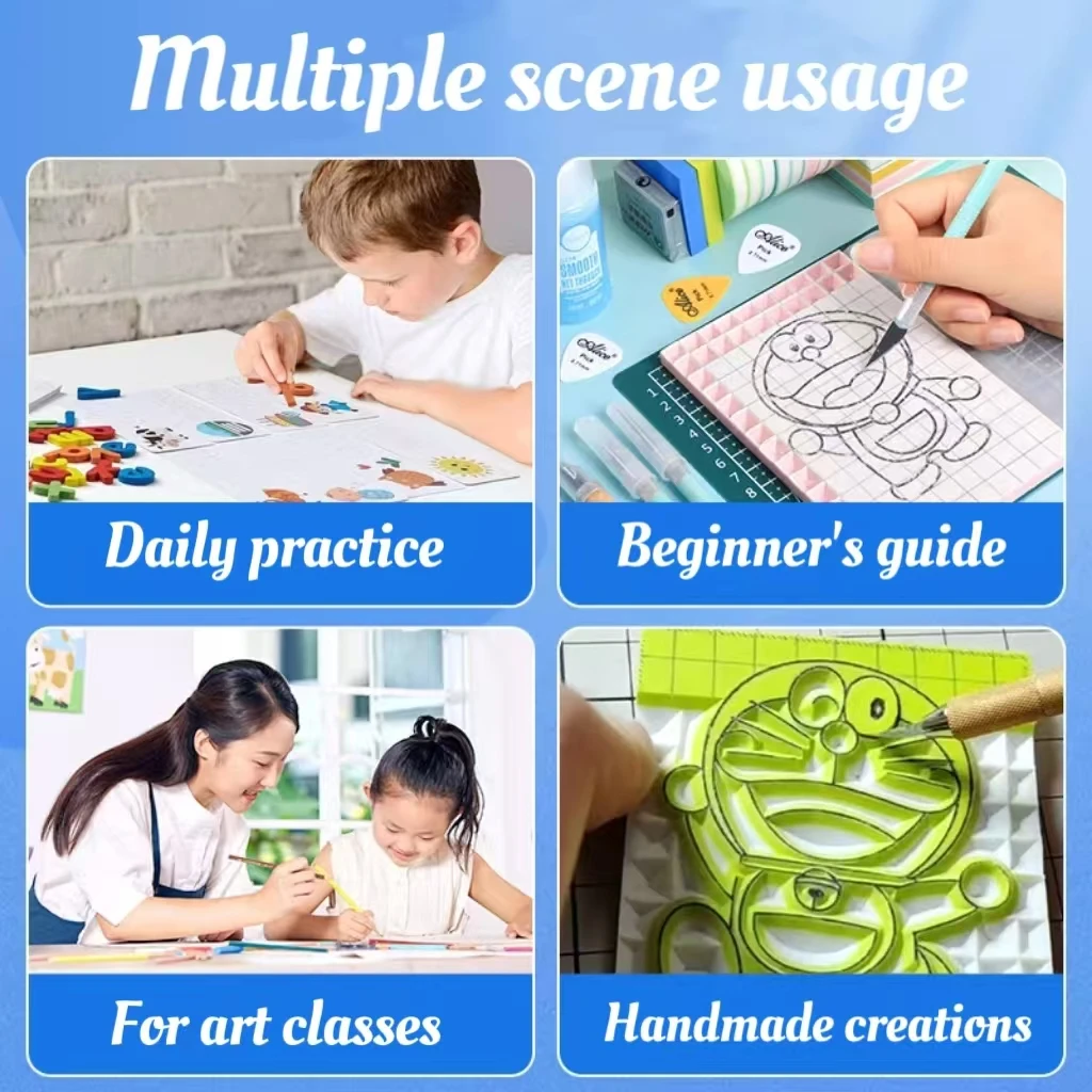 Carving Rubber Brick Round&Square DIY Scrapbooking Rubber Stamp 5x5x0.8cm Color Sandwich Rubber Brick Kids Stamps Art Eraser 4