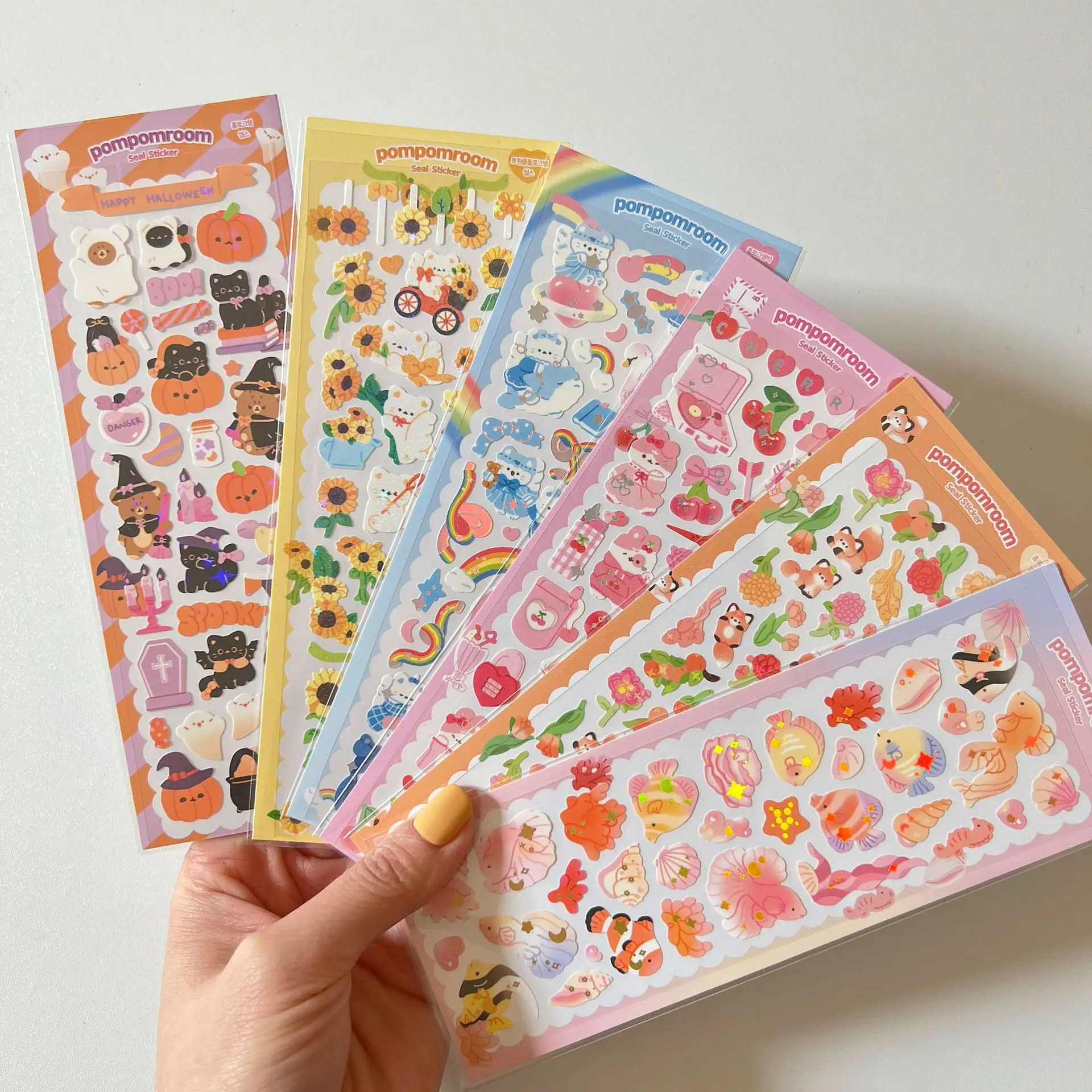 18 Sheets Colorful Korean Stickers Ribbon Sticker, Hikhok Self-adhesive  Cute Stickers Kawaii Stickers for Diary DIY, Greeting Card, Home Decoration