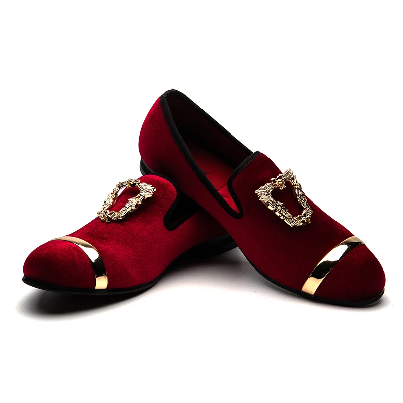 

New men party wedding handmade loafers Velvet gold buckle men's dress shoes Luxury dress shoes a25