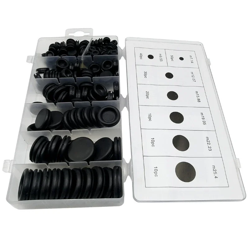 170PCS Rubber Grommet Assortment Firewall Hole Electrical Wire Grommet Gasket Kit for Wire Plug and Cable 7-25mm o ring