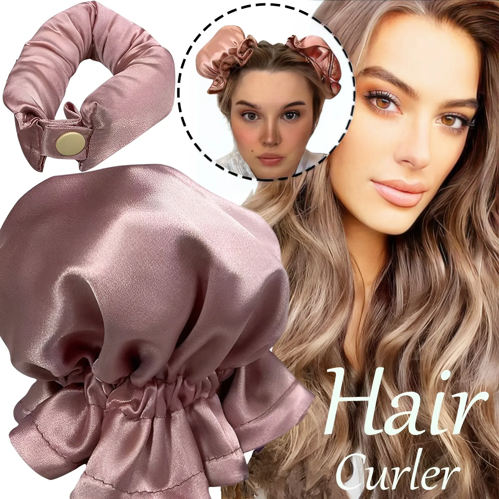 

Bun Bons Silk Heatless Hair Rollers with Cloth Cover Without Heat Hair Curlers Women Headband Soft Curls Hair Styling Tools