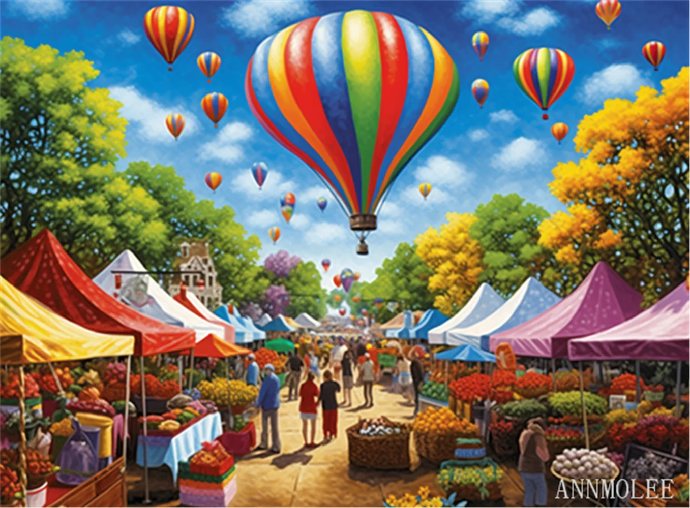 

Puzzles for adults jigsaw puzzles Farmers Market Hot air balloon, Harvest Festival, Food Formation wooden Technology Means Piece