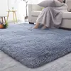 Shaggy Carpets For Living Room Bedroom Modern Black Solid Color Plush Floor Fluffy Mats Kids Room Faux Fur Area Rug Non-slip Mat 4