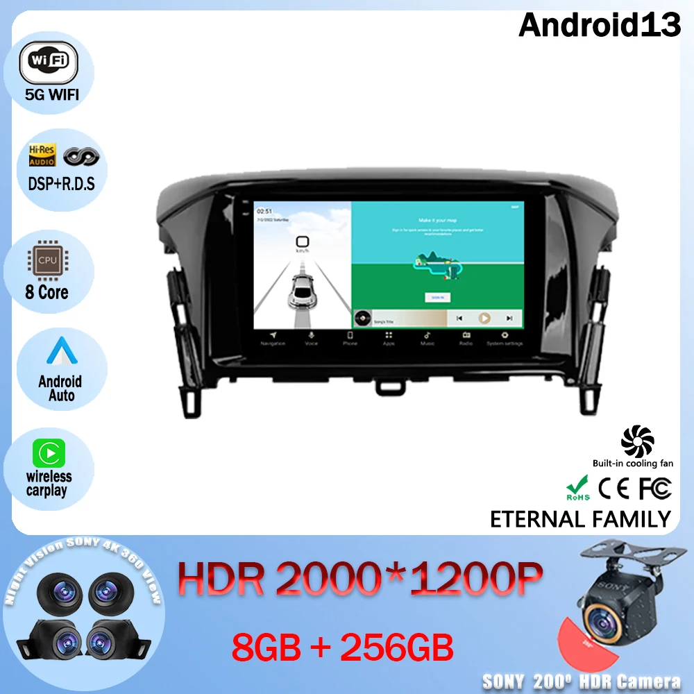 

Автомагнитола на Android 13, мультимедийный видеоплеер, навигатор GPS для Mitsubishi Eclipse Cross 1 2017 - 2021 дюйма, 5G WIFI BT 4G LET CPU