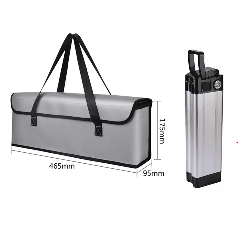 Sac Batterie Vélo Électrique Ignifuge 465x95x175mm - Charge Sécurisée