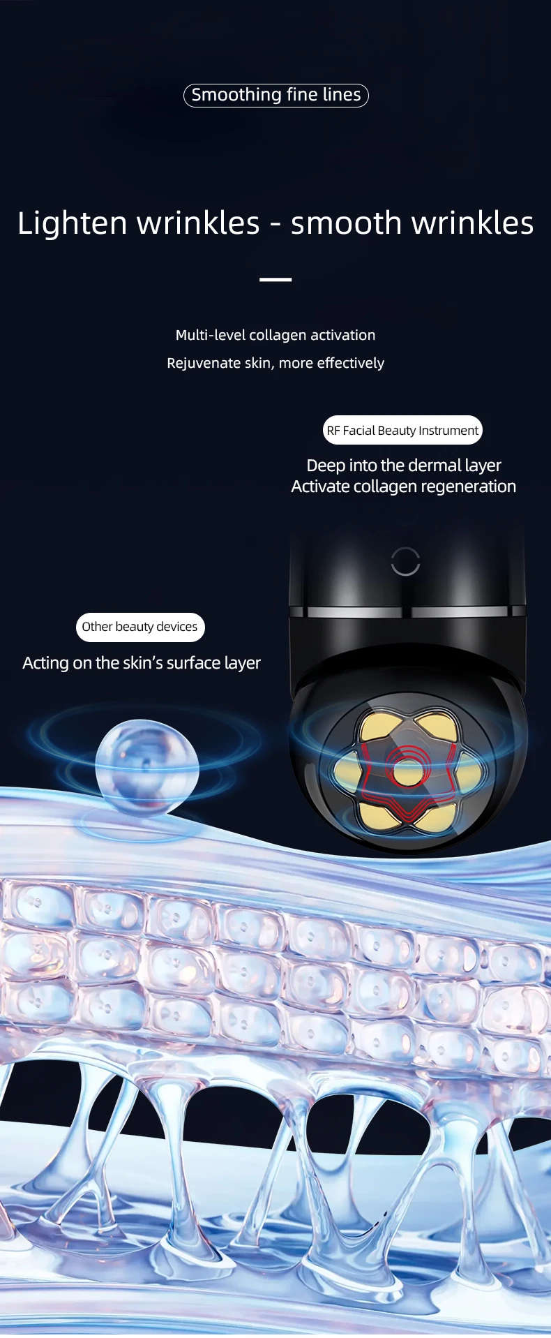 6 in 1 EMS Microcurrent Facial Massager Sonic Vibration Face Lifting Machine LED