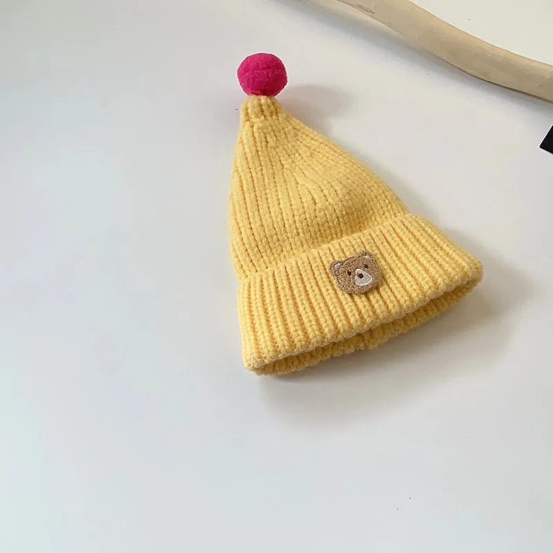 Winter Baby Knitted Hat Infant Bear Head Woolen Cap