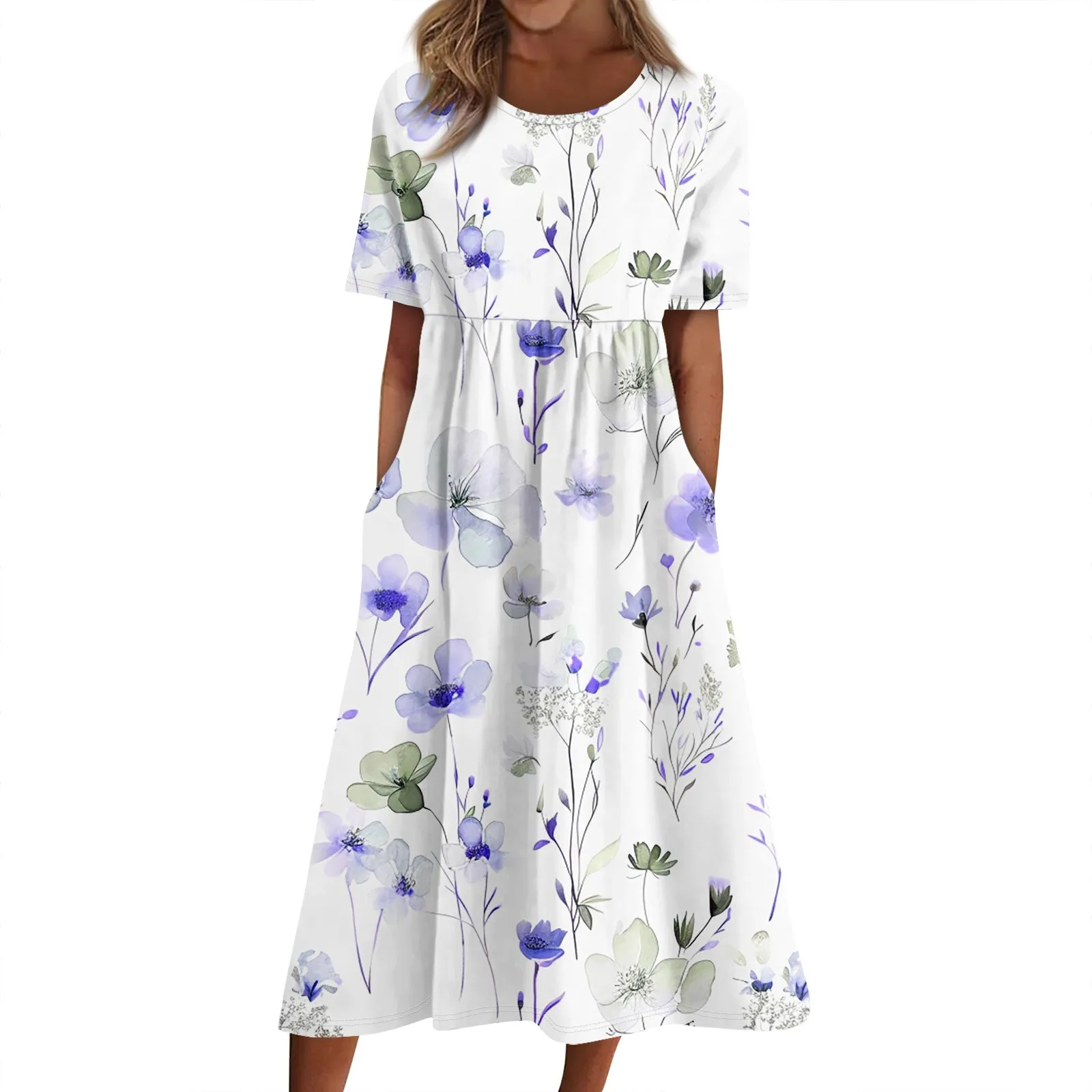 

Summer Dress For Women Casual Printed Short-Sleeve Beach Swing Dress Elegant Dresses For Women Women'S Dress Long Dresses