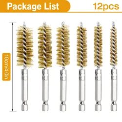 Stainless Steel Wire Hole Cleaning Brush Set - 6 Pieces (6 pcs - copper)