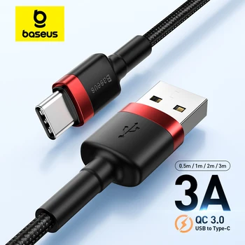 Baseus USB C Cable Type C Cable for Samsung S20 S10 QuickCharge 3.0 USB C Cable Phone
