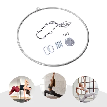 90cm Aerial Lyra Hoop Gymnastic Equipment Lifting Ring Yoga Ring Dance Stainless 6