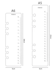 Transparent Loose Leaf Planner Notebook - Office Stationery Supplies - A6 (Ruler 1pc)