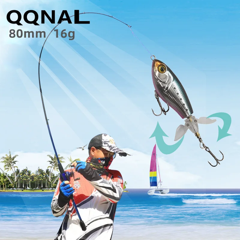 QQNAL New Fishing Lures Floating Wobbler Popper 80mm 6.5g Hard