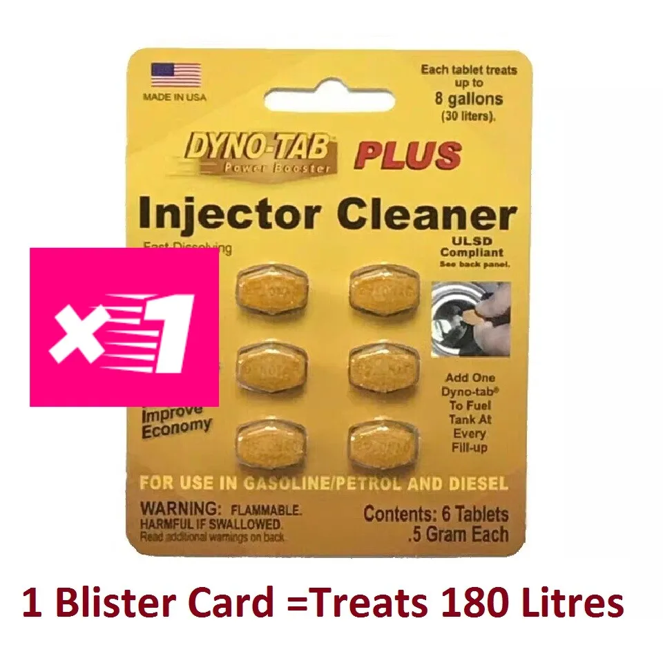 Fuel Saver Made in USA Dynotab Plus INJECTOR Cleanr for Petrol & Diesel Carbon Cleaner Fuel Saving Power Increase