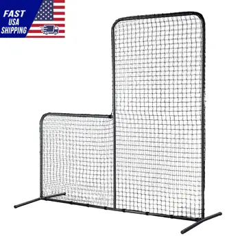 L Screen Baseball for Batting Cage, 7x7 ft Baseball Softball Safety Screen, Body Protector Portable Batting Screen with Ca 1