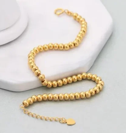 

Браслеты из 18-каратного золота, реальная яркость для женщин, золотой браслет с шариками au750, регулируемые браслеты, бусины 2,5 мм/3 мм/4 мм