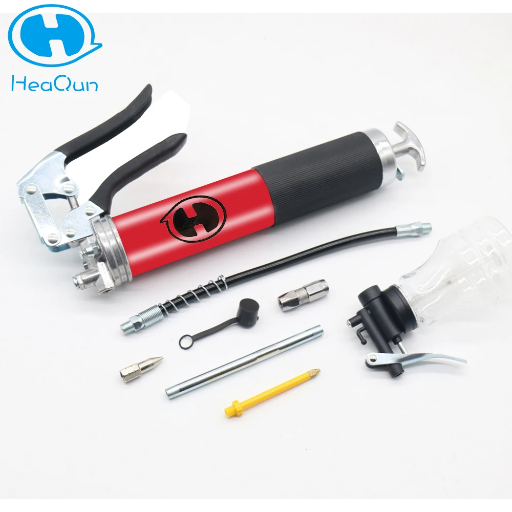 

Heaqun 6000PSI Manual Grease Gun injector 400cc Aluminum head for Car Truck Forklift Excavator Bulldozer agricultural machinery