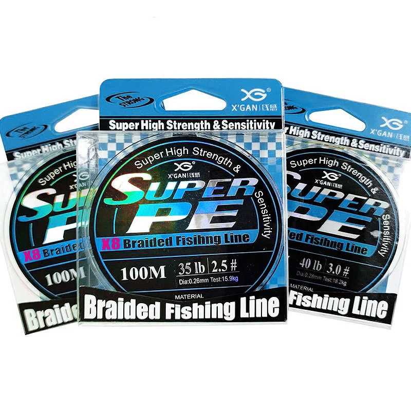 100M 8 Braided PE Fishing Line 0.6-8.0# 3 Colors Smooth Wear