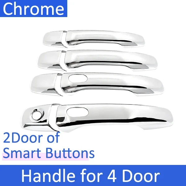 Chrome Smart Door Handle Cover - Car Exterior Styling Accessory with Protective Film Stickers