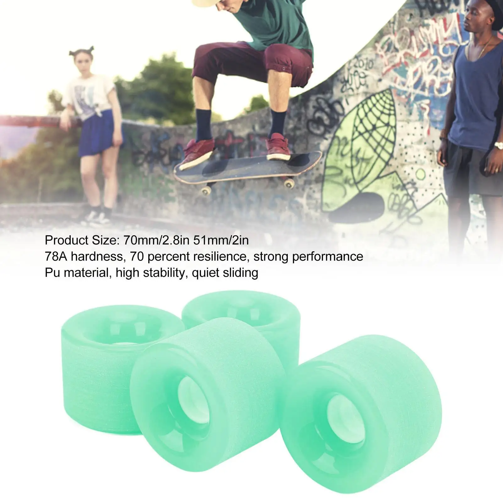High Performance Longboard Skateboard Wheel 78A Durometer on for asphalt Roads