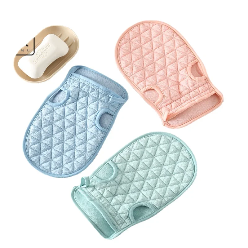 

Plain Thick Double Sided Bath Gloves Bath Towel Scrub Defoliating Finger Bath Towel Easy Mud Scrub Bath Towel