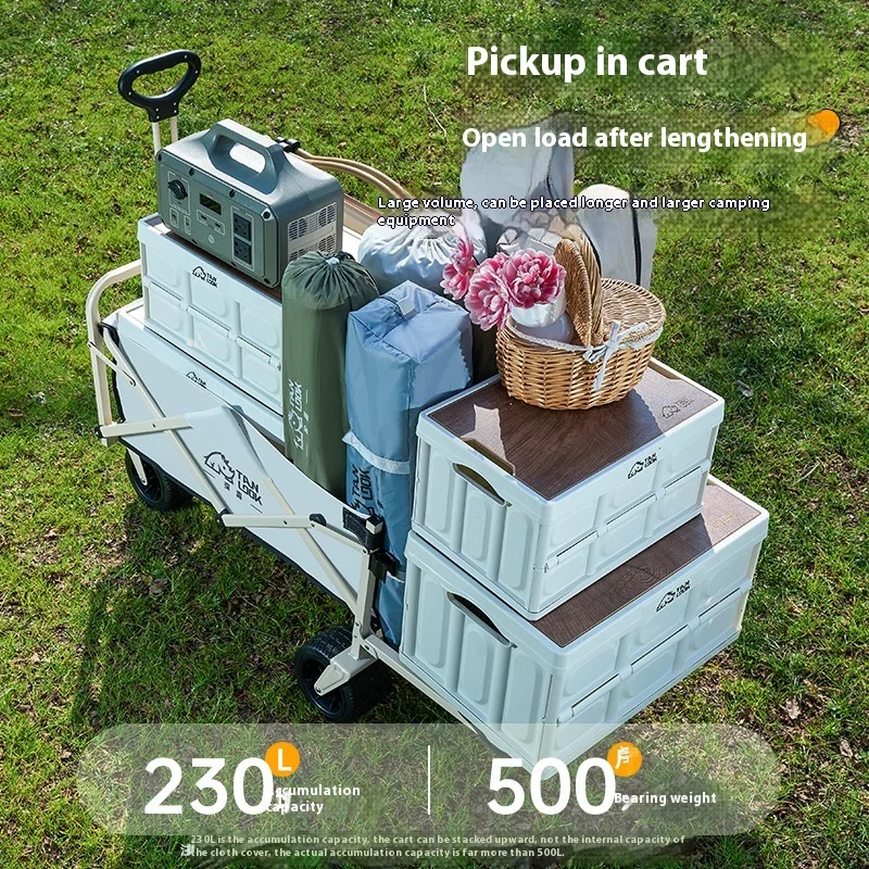 Camper Camping Car Outdoor Portable Large Capacity Multifunctional Adjustable Handcart Foldable Camping Car Customize Picnic