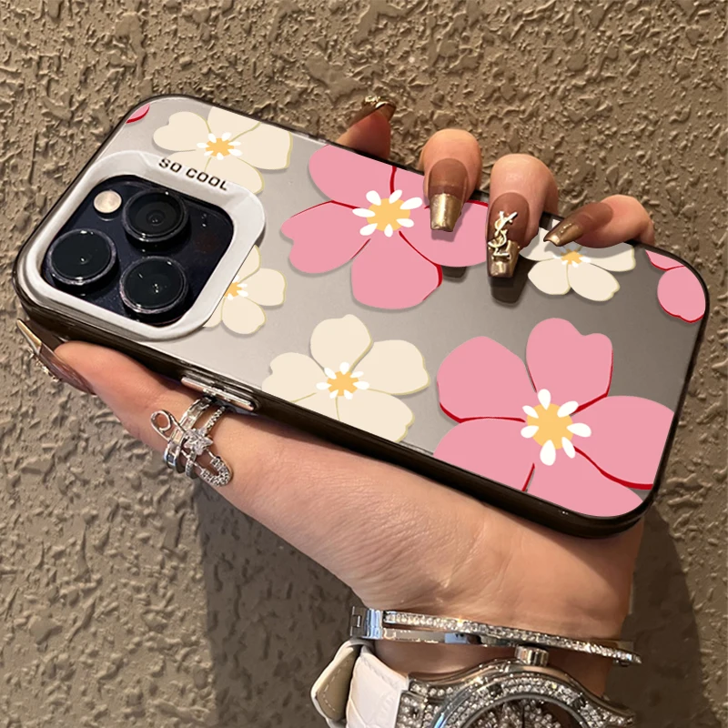 Blue Premium Flower Design Matte Phone Case Cover
