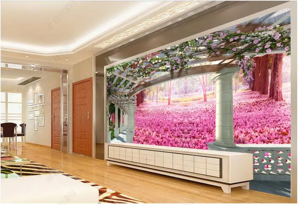 

customised mural 3d photo wallpapers Outdoor flowers meadow garden scenery home decor living room wallpaper for walls 3d
